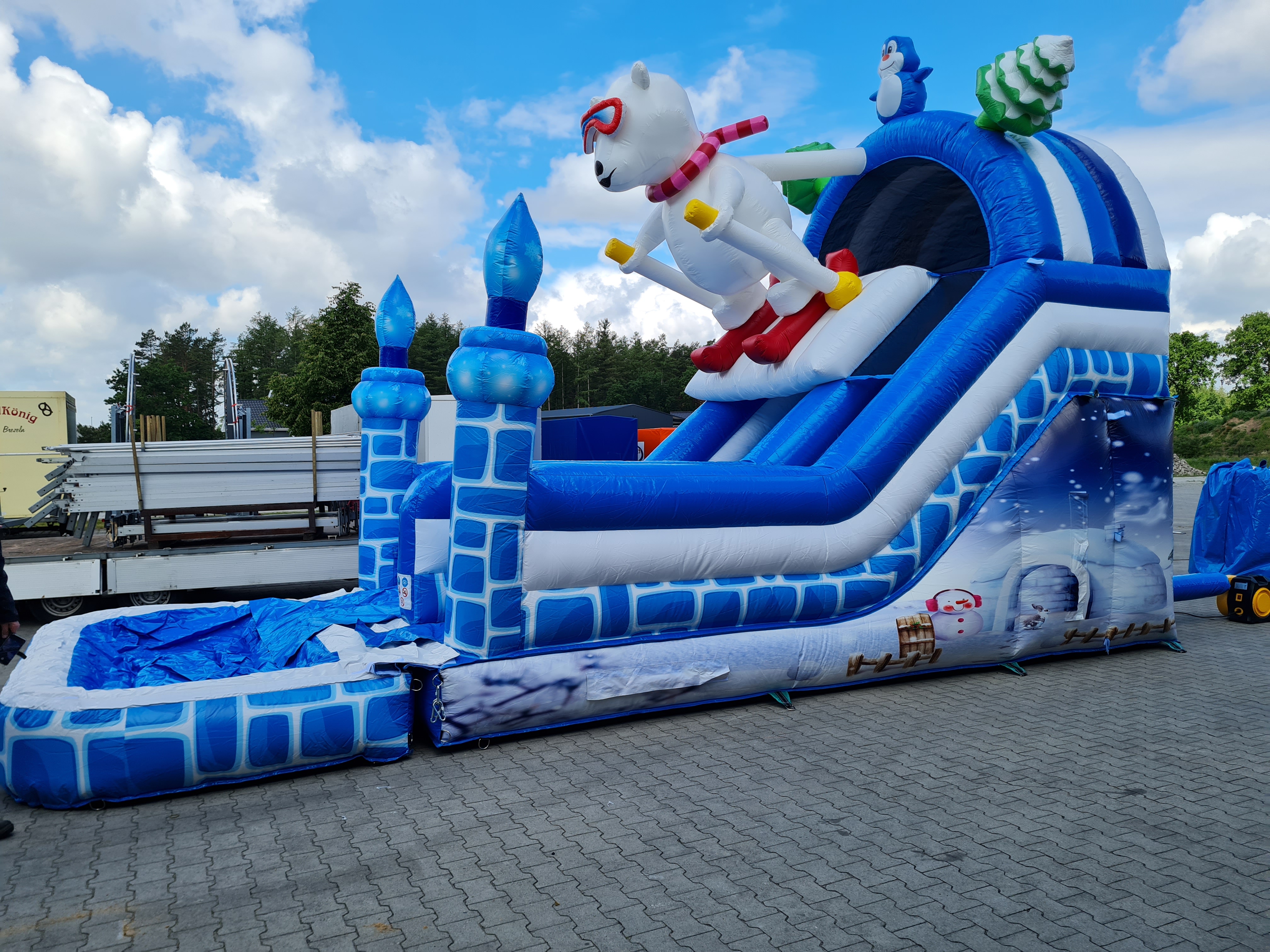 Glijbaan ijsbeer, met zwembad - 8,4x3,3 m