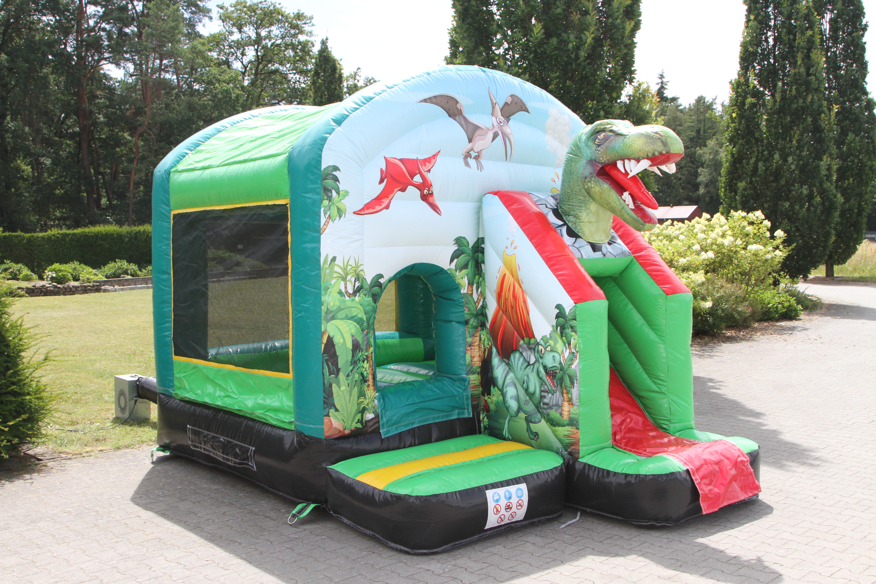 Springkussen 3,9x2,8 m - kleine dino