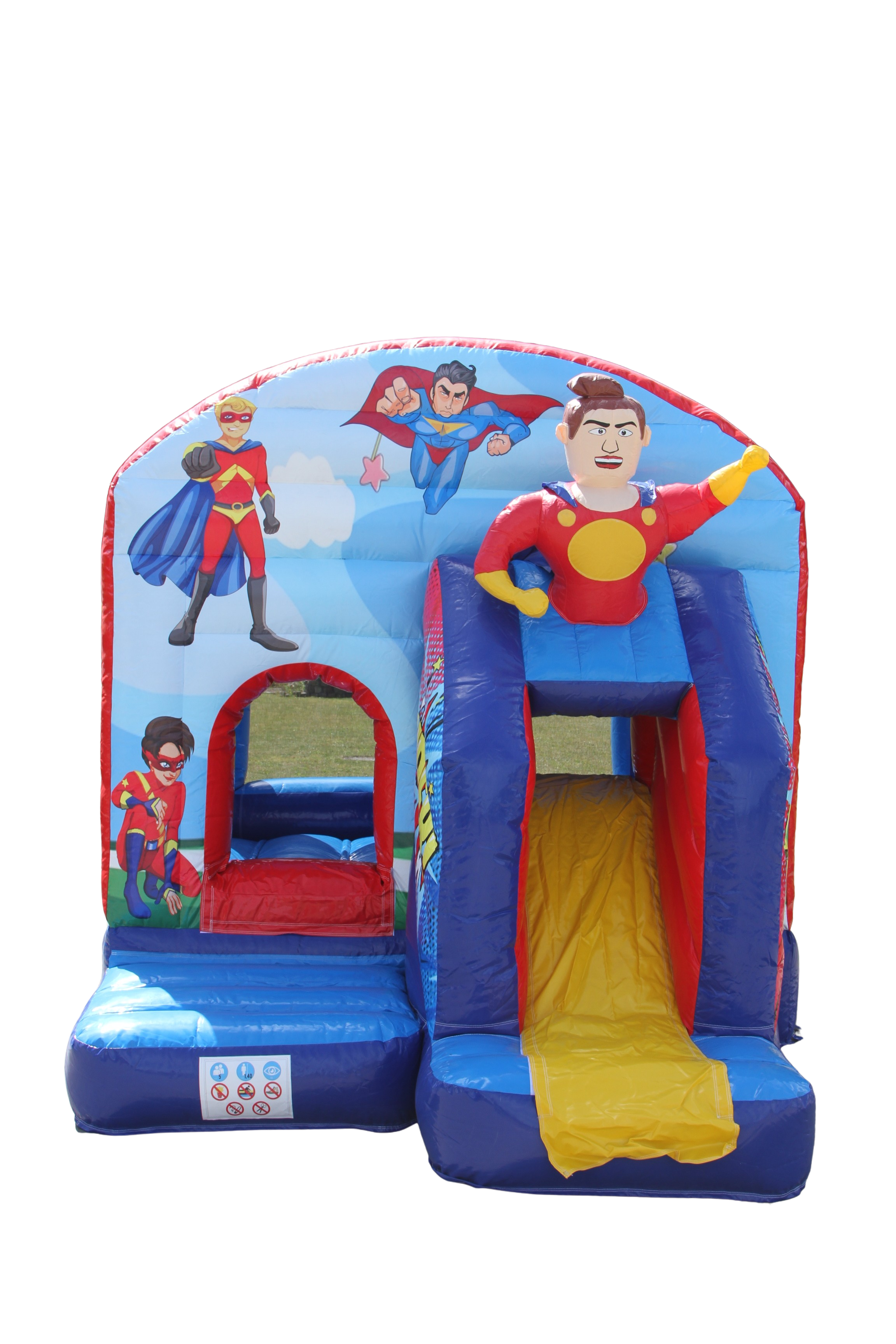 Springkussen 3,9x2,8 m - superhelden