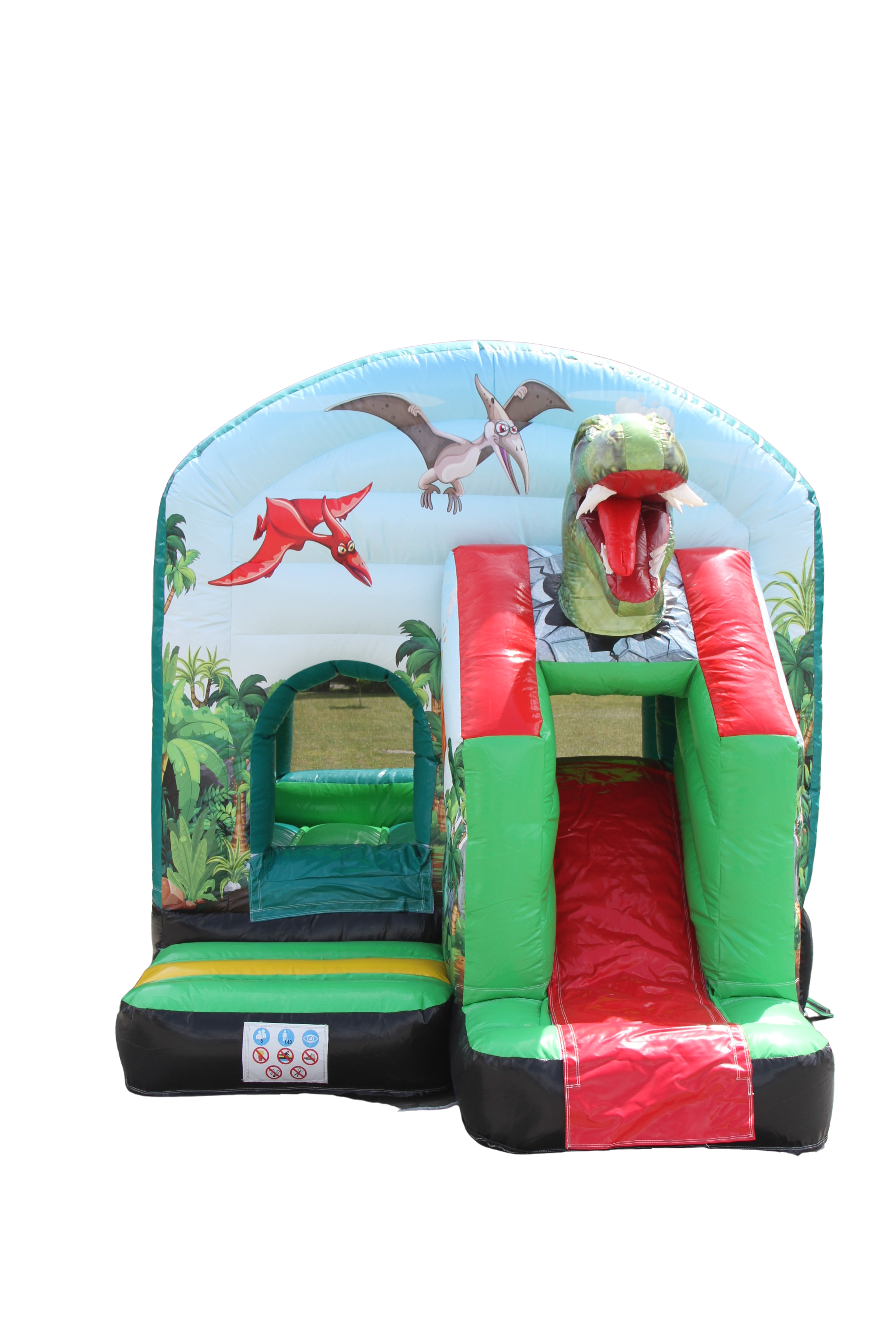Springkussen 3,9x2,8 m - kleine dino